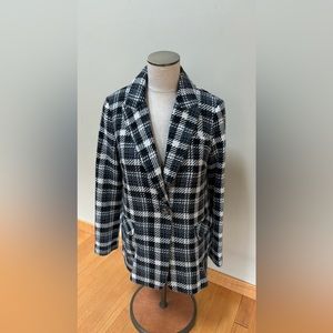 Elie Tahari Plaid Houndstooth Tweed Wool Blend Jacket Blazer NWT Size.XS